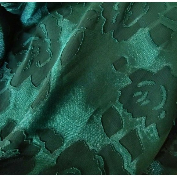 Victoria's Secret Slip Long Nightgown Size S Green Burnout Sheer Gold Label VTG - Picture 12 of 12